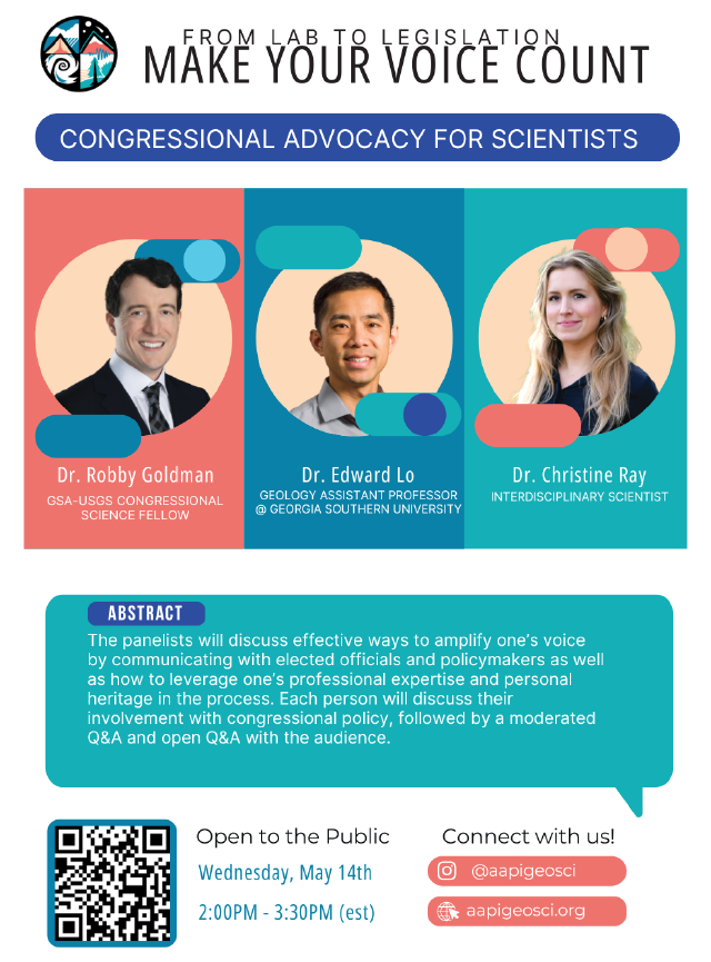 Flyer for Congressional Advocacy for Scientists Panel